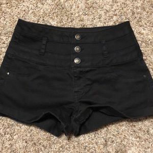 High rise black shorts